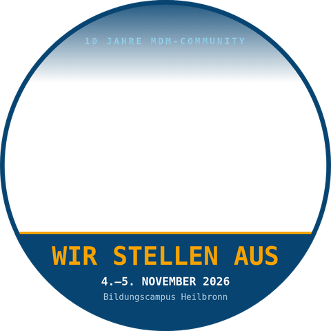 Badge-Rahmen WIR STELLEN AUS
