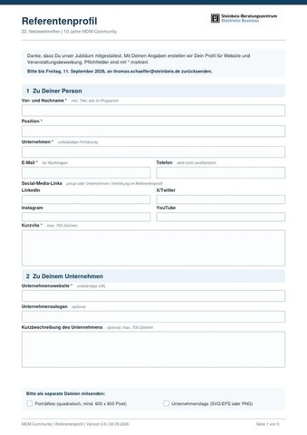 Referentenprofil · Formular